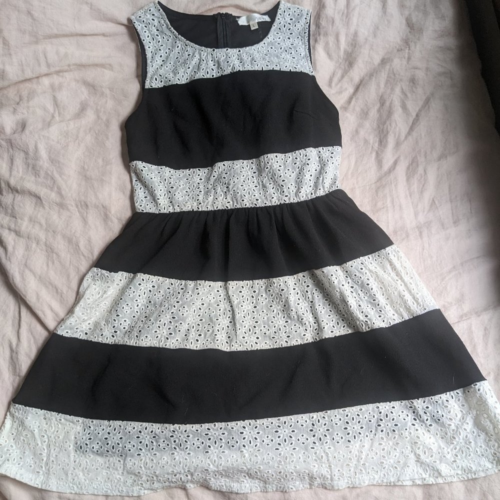 Large eyelet skater dress